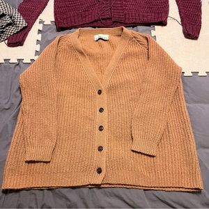 L’Envers Fashion Claude Cardigan tan / camel 100% wool custom size 26.5” bust